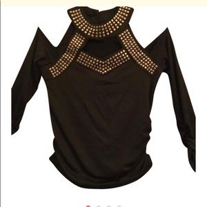 NWOT Open Shoulder Studded Top
